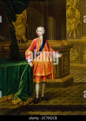 Frederick, Prince of Wales (1707-1751), heir apparent to the British throne from 1727, portrait painting by Charles Philips, 1731 Stock Photo