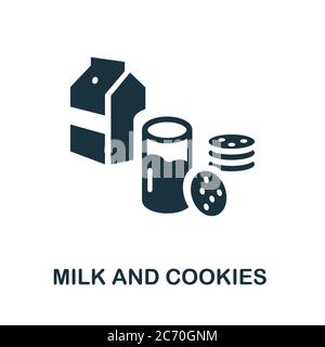 Milk And Cookies icon. Simple element from well sleep collection. Creative Milk And Cookies icon for web design, templates, infographics and more Stock Vector