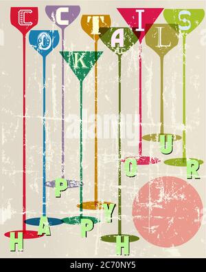 Cocktail menu card design template,free copy space Stock Vector