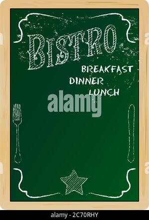 Bistro,restaurant,cafe menu template, blackboard, free copy space Stock Vector