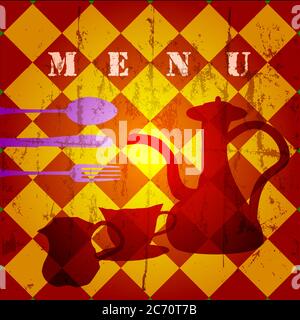 restaurant menu design, vector illustration Stock Vector