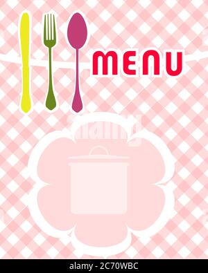 Menu card design template, free copy space Stock Vector