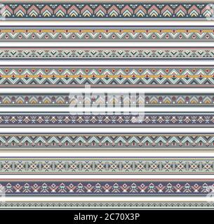 Abstract ethnic stripes. Ornamental borders set Stock Vector Image ...