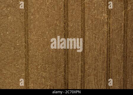 Golden crumpled texture of paper wallpaper with stripes Stock Photo