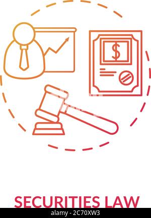 Securities law concept icon. Official paper. Issuance of securities. Legally enforceable contract idea thin line illustration. Vector isolated outline Stock Vector