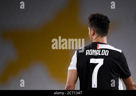 Turin, Italy - 11 July, 2020: Cristiano Ronaldo of Juventus FC is seen during the Serie A football match between Juventus FC and Atalanta BC. The match ended in a 2-2 tie. Credit: Nicolò Campo/Alamy Live News Stock Photo