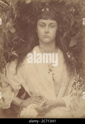 Pomona, 1872. The twenty-year-old Alice Liddell (1852-1934) as the embodiment of fruitful abundance, Pomona, Roman goddess of gardens and fruit trees. Alice Liddell was Lewis Carroll&#x2019;s muse and frequent photographic model as a child.