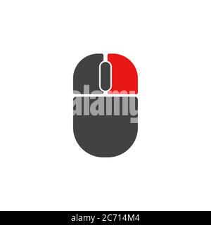 Left mouse button click. Active button right click demonstration isolated illustration Stock Vector