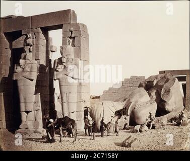 The Rameseum of El-Kurneh, Thebes, 1857. Stock Photo