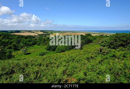 view of salthouse from muckleburgh hill, north norfolk, england Stock Photo