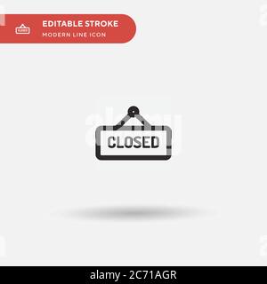 Closed Simple vector icon. Illustration symbol design template for web mobile UI element. Perfect color modern pictogram on editable stroke. Closed ic Stock Vector
