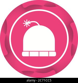 Unique Winter Cap Vector Glyph Icon Stock Vector