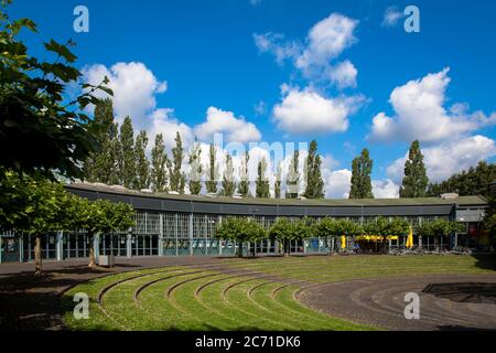 Germany, North Rhine-Westphalia, Ruhr area, Muelheim at the river Ruhr, the roundhouse in the district Broich, in the past the roundhouse was used as Stock Photo