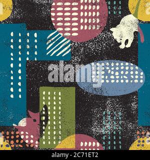 City grunge abstract, seamless vector pattern. Stock Vector