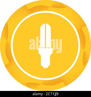 Unique Energy Saver Bulb Vector Glyph Icon Stock Vector