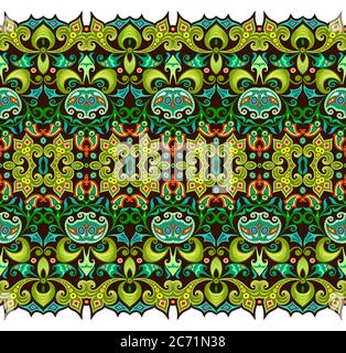 Abstract ethnic nature tile stripe seamless border Stock Vector Image ...