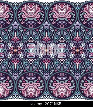 Abstract ethnic nature tile stripe seamless border Stock Vector Image ...