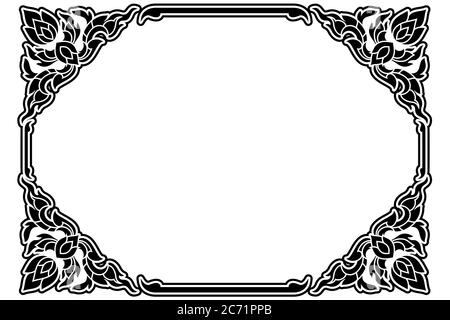 stencil square Traditional or vintage design for frame and border,  decorative, invitation card, sign printing Stock Vector Image & Art - Alamy