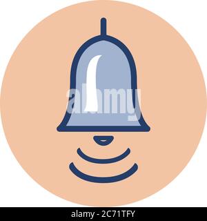 Color icon with a bell. Stock Vector