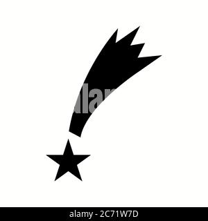 Unique Star Falling Vector Glyph Icon Stock Vector