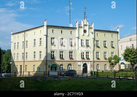 Town hall in Międzylesie, Kłodzko County, Lower Silesian Voivodeship, in south-western Poland, Europe Stock Photo