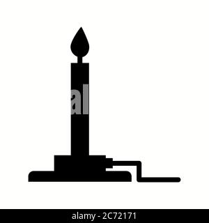 Unique Bunsen Burner Vector Glyph Icon Stock Vector
