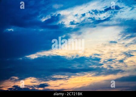 A beautiful sunset sky developing at the end of a summer's day. Stock Photo