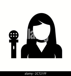 Unique Female Anchors Vector Glyph Icon Stock Vector