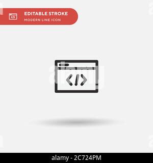 Code Simple vector icon. Illustration symbol design template for web mobile UI element. Perfect color modern pictogram on editable stroke. Code icons Stock Vector