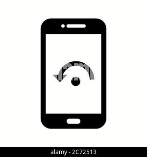 Unique Restart Phone Vector Glyph Icon Stock Vector