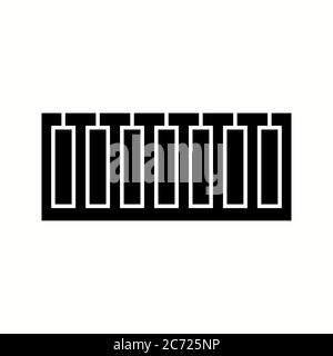 Unique Piano Keys Vector Glyph Icon Stock Vector