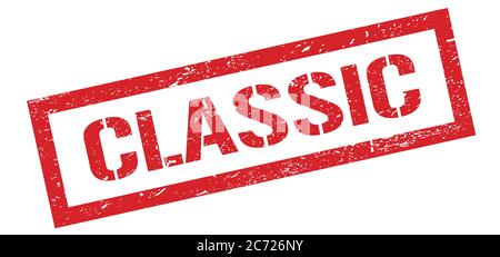 CLASSIC red grungy rectangle stamp sign. Stock Photo