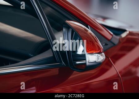 side rear-view mirror on a modern car Stock Photo