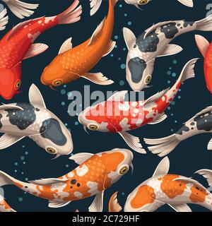 Seamless koi carps Stock Vector
