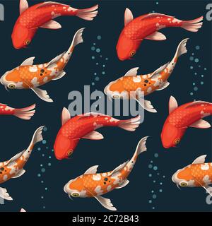 Seamless koi carps Stock Vector
