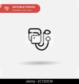 Sphygmomanometer Simple vector icon. Illustration symbol design template for web mobile UI element. Perfect color modern pictogram on editable stroke. Stock Vector