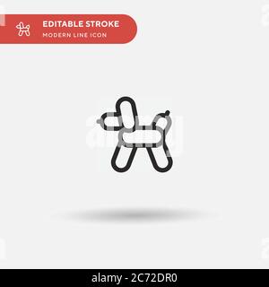 Balloon Dog Simple vector icon. Illustration symbol design template for web mobile UI element. Perfect color modern pictogram on editable stroke. Ball Stock Vector