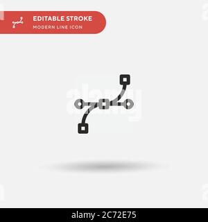 Nodes Simple vector icon. Illustration symbol design template for web mobile UI element. Perfect color modern pictogram on editable stroke. Nodes icon Stock Vector