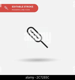 Corndog Simple vector icon. Illustration symbol design template for web mobile UI element. Perfect color modern pictogram on editable stroke. Corndog Stock Vector