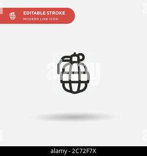 Grenade Simple vector icon. Illustration symbol design template for web mobile UI element. Perfect color modern pictogram on editable stroke. Grenade icons for your business project Stock Vector