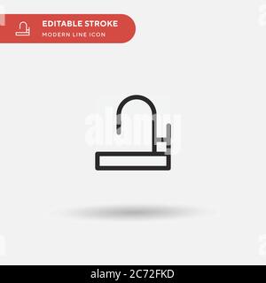 Fountain Simple vector icon. Illustration symbol design template for web mobile UI element. Perfect color modern pictogram on editable stroke. Fountain icons for your business project Stock Vector