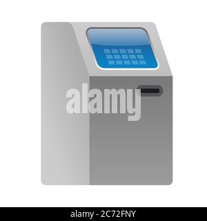 illustration of the atm machine icon on the white background Stock Vector