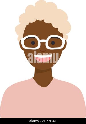 diversity people concept, cartoon woman wearing white glasses over white background, flat style, vector illustration Stock Vector