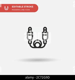 Cable Simple vector icon. Illustration symbol design template for web mobile UI element. Perfect color modern pictogram on editable stroke. Cable icon Stock Vector