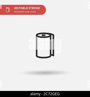 Paper Roll Simple vector icon. Illustration symbol design template for web mobile UI element. Perfect color modern pictogram on editable stroke. Paper Stock Vector