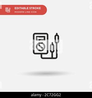 Voltmeter Simple vector icon. Illustration symbol design template for web mobile UI element. Perfect color modern pictogram on editable stroke. Voltme Stock Vector