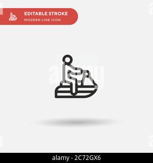 Jet Ski Simple vector icon. Illustration symbol design template for web mobile UI element. Perfect color modern pictogram on editable stroke. Jet Ski Stock Vector