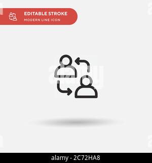 Users Simple vector icon. Illustration symbol design template for web mobile UI element. Perfect color modern pictogram on editable stroke. Users icons for your business project Stock Vector