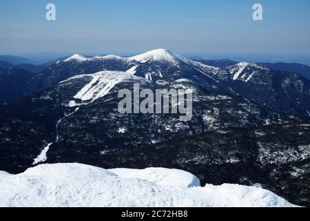 Algonquin Peak from Mount Marcy Summit, Van Hoevenberg Trail, Adirondack Mountains, Eastern High Peaks, Snow, Winter, Adirondack Park, ADK, New York Stock Photo