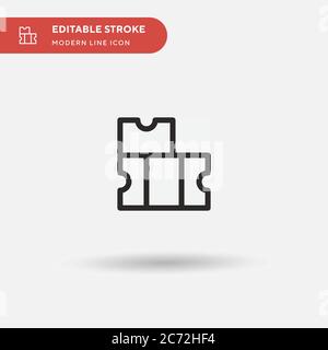 Tickets Simple vector icon. Illustration symbol design template for web mobile UI element. Perfect color modern pictogram on editable stroke. Tickets icons for your business project Stock Vector